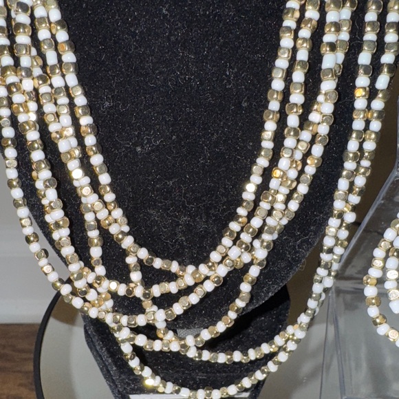 White House Black Market Gold and White Necklace Set - Picture 5 of 6